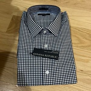 Banana Republic Grant Fit Non-iron 100% Cotton Stretch Dress Shirt Large